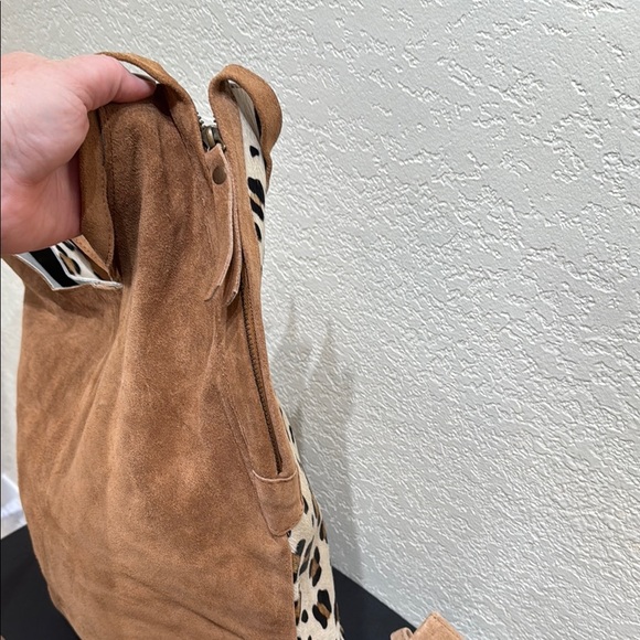 Leopard Print Faux Hair Tote, Travel or Makeup Bag, and Pouch Set - Picture 4 of 12